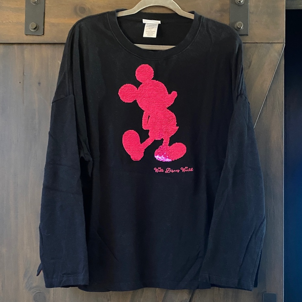 Disney Black Long Sleeve with Pink Mickey Design